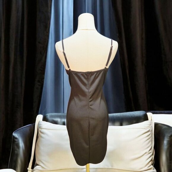 Blashe ✦ Black & Pink Lace Bustier Mini Dress ✦ Curve-Hugging w/ Padded Cups L - Picture 7 of 16